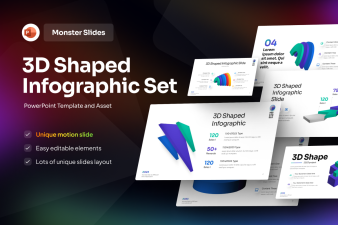 Monster Slides 3D Shaped Infographic Set
